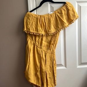 Yellow one shoulder romper